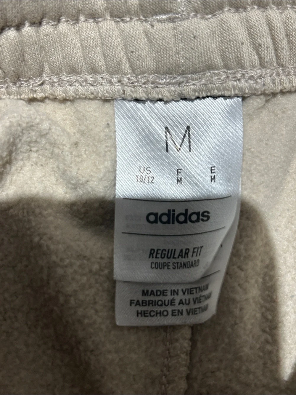 2 Pair 10/12 adidas Kids Beige and Black Jogger Sweatpants